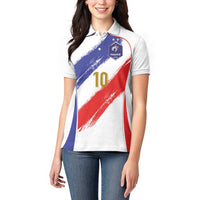 Custom France Foorball Women Polo Shirt Les Bleus Tricolor Brush Style - Wonder Print Shop