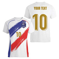 Custom France Foorball Women V-Neck T-Shirt Les Bleus Tricolor Brush Style - Wonder Print Shop