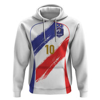 Custom France Foorball Zip Hoodie Les Bleus Tricolor Brush Style - Wonder Print Shop