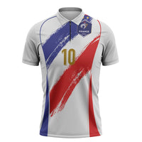 Custom France Foorball Zipper Polo Shirt Les Bleus Tricolor Brush Style - Wonder Print Shop