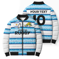 Argentina Rugby Custom Bomber Puffer Jacket Pumas Stripes Style