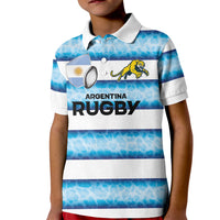 Argentina Rugby Custom Kid Polo Shirt Pumas Stripes Style