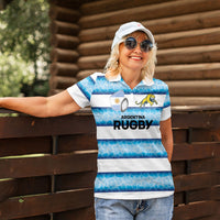 Argentina Rugby Custom Women Polo Shirt Pumas Stripes Style