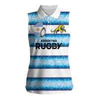 Argentina Rugby Custom Women Sleeveless Polo Shirt Pumas Stripes Style