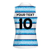 Argentina Rugby Custom Women Sleeveless Polo Shirt Pumas Stripes Style