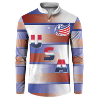 America Rugby Custom Button Sweatshirt USA Falcons Stripes Style