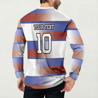 America Rugby Custom Button Sweatshirt USA Falcons Stripes Style