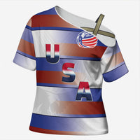 America Rugby Custom Cross Shoulder Shirt USA Falcons Stripes Style