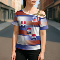 America Rugby Custom Cross Shoulder Shirt USA Falcons Stripes Style