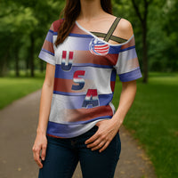 America Rugby Custom Cross Shoulder Shirt USA Falcons Stripes Style