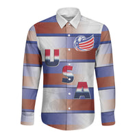 America Rugby Custom Long Sleeve Button Shirt USA Falcons Stripes Style