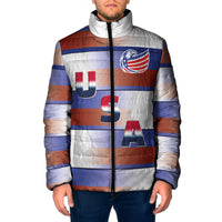 America Rugby Custom Padded Jacket USA Falcons Stripes Style