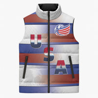 America Rugby Custom Sleeveless Puffer Jacket USA Falcons Stripes Style