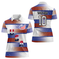 America Rugby Custom Women Polo Shirt USA Falcons Stripes Style