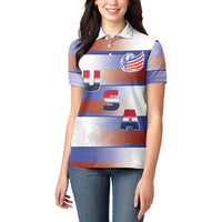 America Rugby Custom Women Polo Shirt USA Falcons Stripes Style