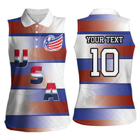 America Rugby Custom Women Sleeveless Polo Shirt USA Falcons Stripes Style