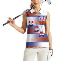 America Rugby Custom Women Sleeveless Polo Shirt USA Falcons Stripes Style