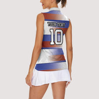 America Rugby Custom Women Sleeveless Polo Shirt USA Falcons Stripes Style
