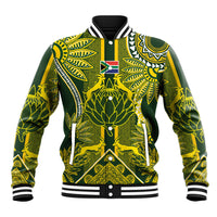 South Africa Rugby Custom Baseball Jacket Springbok with King Protea Inspired by African Heritage