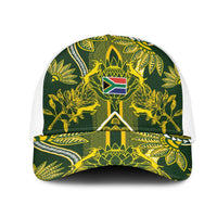 South Africa Rugby Baseball Net Cap Springbok with King Protea Inspired by African Heritage