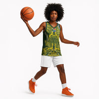South Africa Rugby Custom Basketball Jersey Springbok with King Protea Inspired by African Heritage