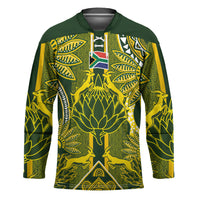 South Africa Rugby Custom Hockey Jersey Springbok with King Protea Inspired by African Heritage
