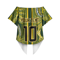 South Africa Rugby Custom Off Shoulder Wrap Waist Top Springbok with King Protea Inspired by African Heritage