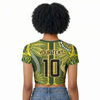 South Africa Rugby Custom Raglan Cropped T shirt Springbok with King Protea Inspired by African Heritage