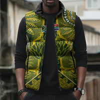 South Africa Rugby Custom Sleeveless Puffer Jacket Springbok with King Protea Inspired by African Heritage