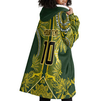 South Africa Rugby Custom Wearable Blanket Hoodie Springbok with King Protea Inspired by African Heritage