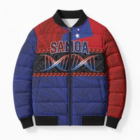 Personalised Samoan DNA-Proud of Samoa Bomber Puffer Jacket Polynesian Patterns - Wonder Print Shop