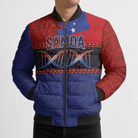 Personalised Samoan DNA-Proud of Samoa Bomber Puffer Jacket Polynesian Patterns - Wonder Print Shop