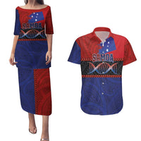 Personalised Samoan DNA-Proud of Samoa Couples Matching Puletasi and Hawaiian Shirt Polynesian Patterns - Wonder Print Shop