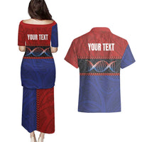 Personalised Samoan DNA-Proud of Samoa Couples Matching Puletasi and Hawaiian Shirt Polynesian Patterns - Wonder Print Shop