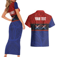Personalised Samoan DNA-Proud of Samoa Couples Matching Short Sleeve Bodycon Dress and Hawaiian Shirt Polynesian Patterns - Wonder Print Shop