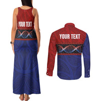 Personalised Samoan DNA-Proud of Samoa Couples Matching Tank Maxi Dress and Long Sleeve Button Shirt Polynesian Patterns - Wonder Print Shop