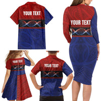 Personalised Samoan DNA-Proud of Samoa Family Matching Long Sleeve Bodycon Dress and Hawaiian Shirt Polynesian Patterns - Wonder Print Shop
