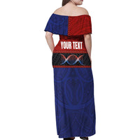 Personalised Samoan DNA-Proud of Samoa Family Matching Off Shoulder Maxi Dress and Hawaiian Shirt Polynesian Patterns - Wonder Print Shop