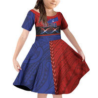 Personalised Samoan DNA-Proud of Samoa Family Matching Off Shoulder Short Dress and Hawaiian Shirt Polynesian Patterns - Wonder Print Shop