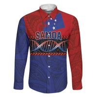 Personalised Samoan DNA-Proud of Samoa Family Matching Off Shoulder Short Dress and Hawaiian Shirt Polynesian Patterns - Wonder Print Shop