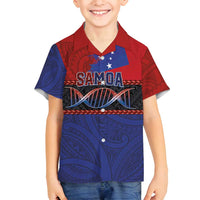 Personalised Samoan DNA-Proud of Samoa Family Matching Off Shoulder Short Dress and Hawaiian Shirt Polynesian Patterns - Wonder Print Shop