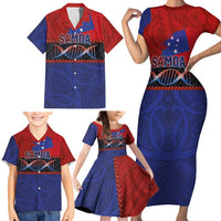 Personalised Samoan DNA-Proud of Samoa Family Matching Short Sleeve Bodycon Dress and Hawaiian Shirt Polynesian Patterns - Wonder Print Shop