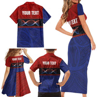 Personalised Samoan DNA-Proud of Samoa Family Matching Short Sleeve Bodycon Dress and Hawaiian Shirt Polynesian Patterns - Wonder Print Shop