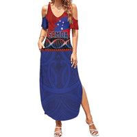Personalised Samoan DNA-Proud of Samoa Family Matching Summer Maxi Dress and Hawaiian Shirt Polynesian Patterns - Wonder Print Shop