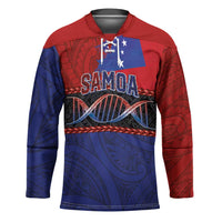 Personalised Samoan DNA-Proud of Samoa Hockey Jersey Polynesian Patterns - Wonder Print Shop