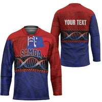 Personalised Samoan DNA-Proud of Samoa Hockey Jersey Polynesian Patterns - Wonder Print Shop