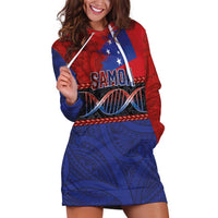 Personalised Samoan DNA-Proud of Samoa Hoodie Dress Polynesian Patterns - Wonder Print Shop