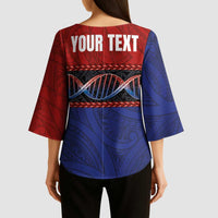 Personalised Samoan DNA-Proud of Samoa Kimono Sleeve Blouse Polynesian Patterns - Wonder Print Shop