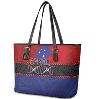 Samoan DNA-Proud of Samoa Leather Tote Bag Polynesian Patterns - Wonder Print Shop