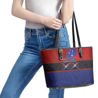 Samoan DNA-Proud of Samoa Leather Tote Bag Polynesian Patterns - Wonder Print Shop
